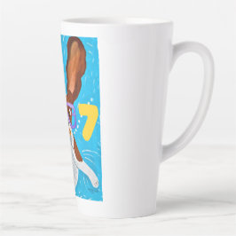 Caneca De Café Latte 6 7 Basset Hound underwater with fish 