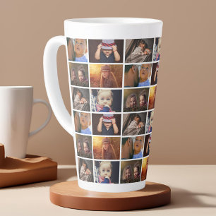 Caneca De Café Latte 6 Colagem de Fotos Família Padrão de Foto Lembranç