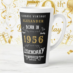 Caneca De Café Latte 70º Aniversário 1956 Lendário Retro