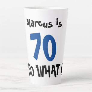 Caneca De Café Latte 70 E daí Diversão Tipografia Positiva 70º Aniversá