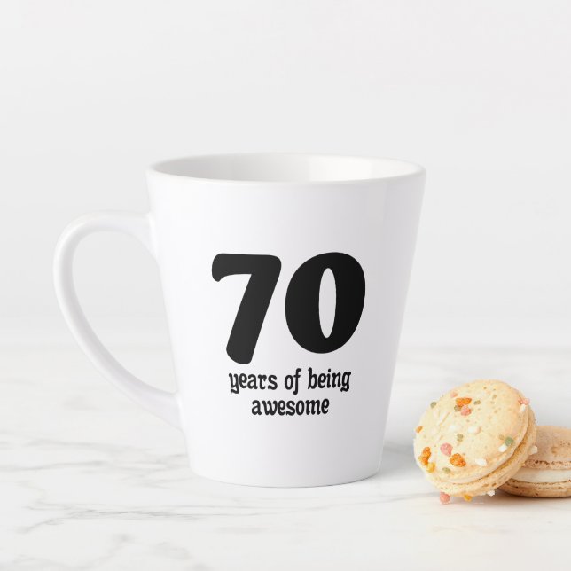Caneca De Café Latte 70 years of being awesome (In Situ)