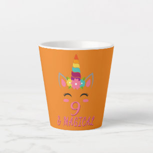 Caneca De Café Latte 9.ª roupa de menina de aniversário Unicorn Face 9