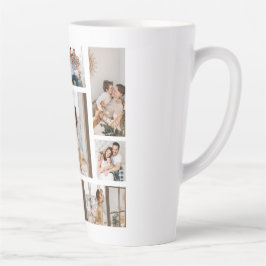 Caneca De Café Latte 9 Modelo de Colagem de Fotografias Personalizar Lâ