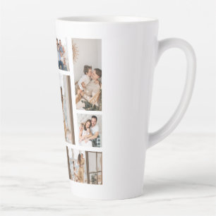 Caneca De Café Latte 9 Modelo de Colagem de Fotografias Personalizar Lâ