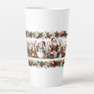 Caneca De Café Latte A Alegre Banda do Papai Noel em Esplendor de Sempr