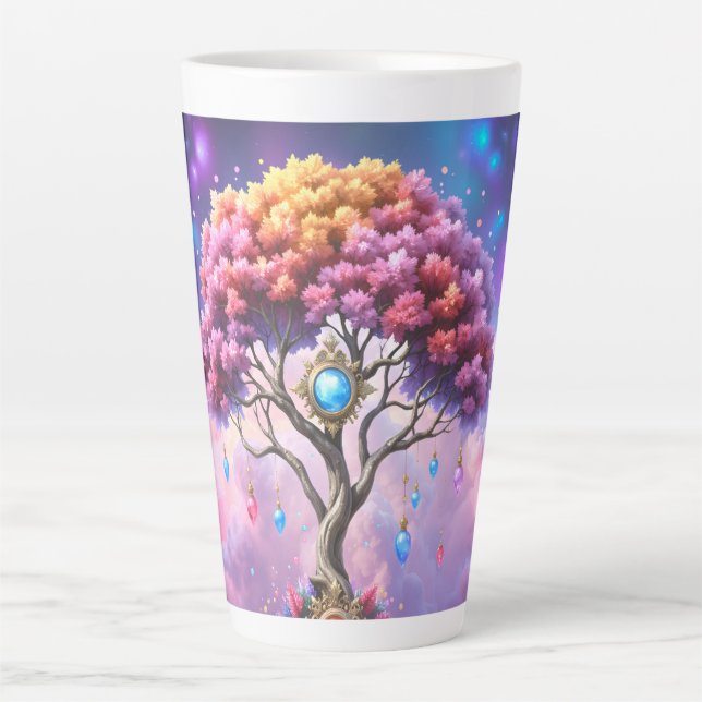 Caneca De Café Latte A Árvore Celestial do Devir. (Frente)