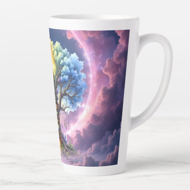 Caneca De Café Latte A Árvore Celestial dos Reinos Eternos (Direita)
