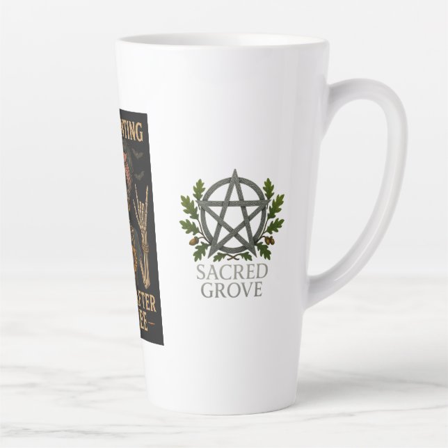 Caneca De Café Latte A Assombração Começa Depois Do Café. (Direita)