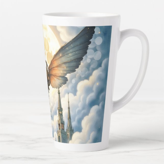 Caneca De Café Latte A Chave da Eternidade – Asas Steampunk (Direita)