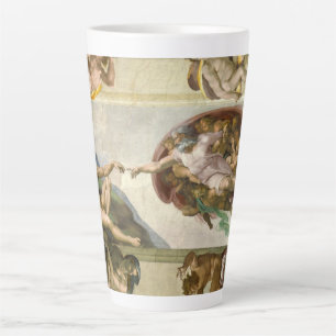 Caneca De Café Latte A Criação do Homem por Michelangelo (Criação de Ad