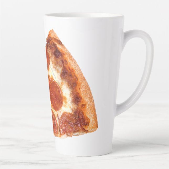 Caneca De Café Latte A fatia clássica de pizza de pepperoni SlipperyJoe (Direita)