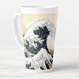 Caneca De Café Latte A Grande Onda de Kanagawa Hokusai, arte japonês