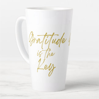 Caneca De Café Latte A gratidão é a chave do Tall Latte Mug