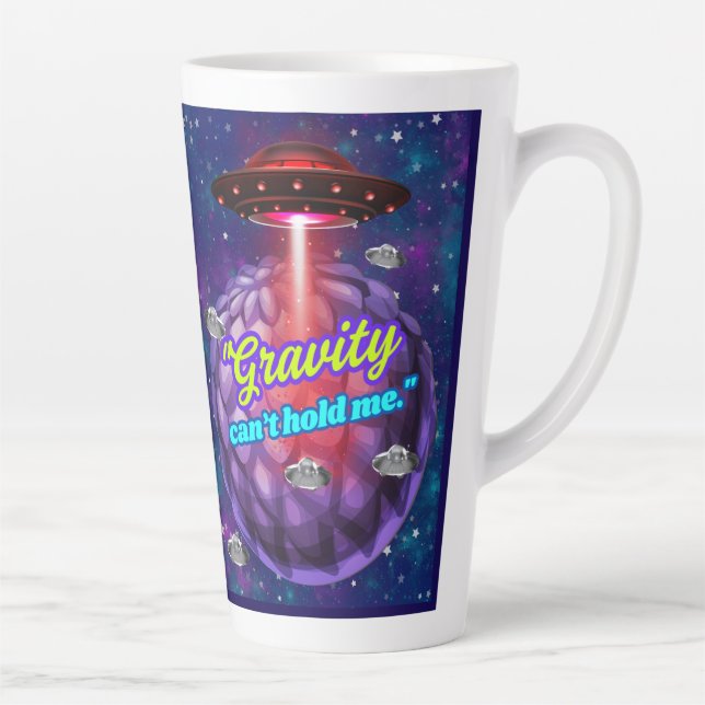 CANECA DE CAFÉ LATTE A GRAVIDADE NÃO PODE ME SEGURAR (Direita)