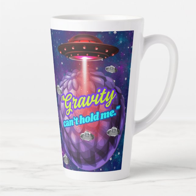 CANECA DE CAFÉ LATTE A GRAVIDADE NÃO PODE ME SEGURAR (Direita)