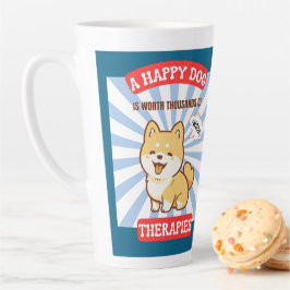 Caneca De Café Latte A Happy Dog Shiba cute dog