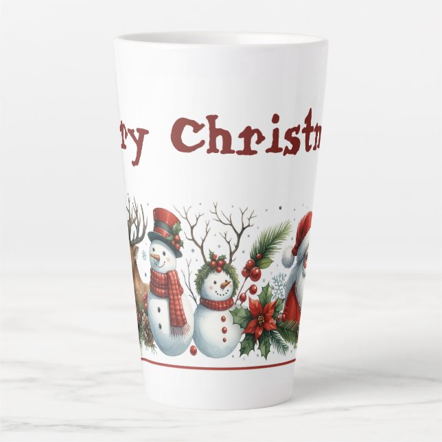 Caneca De Café Latte A Holly-Jolly Gathering (Frente)