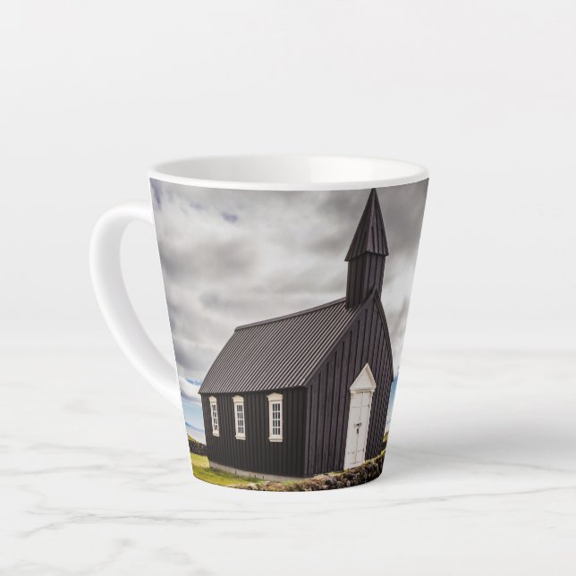 Caneca De Café Latte A Igreja Negra De Budir, Islândia (Ângulo esquerdo)