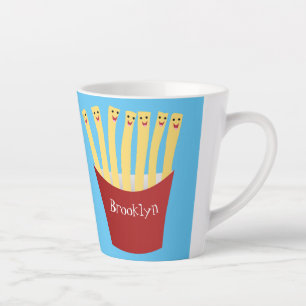 Caneca De Café Latte A ilustração de desenho animado de comida rápida d