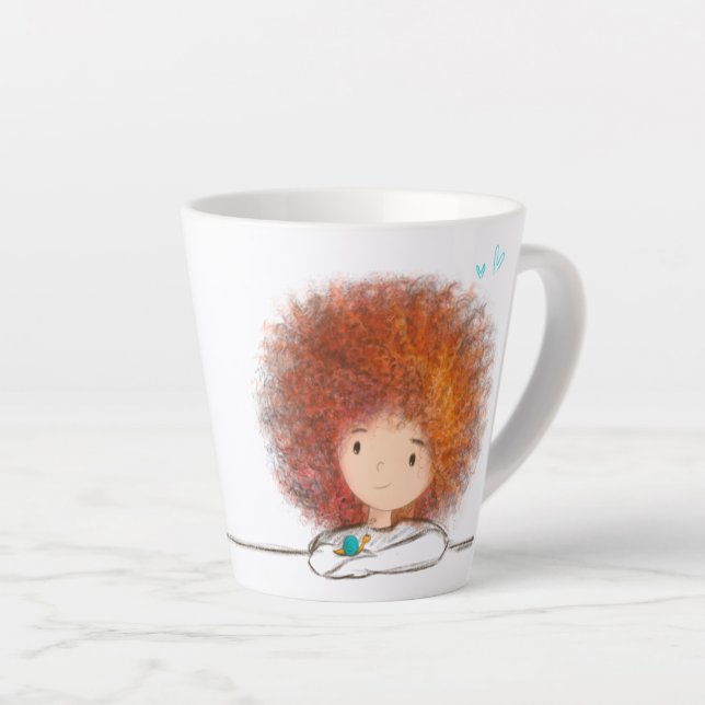 Caneca De Café Latte A linda de cabelo vermelho (Ângulo direito)