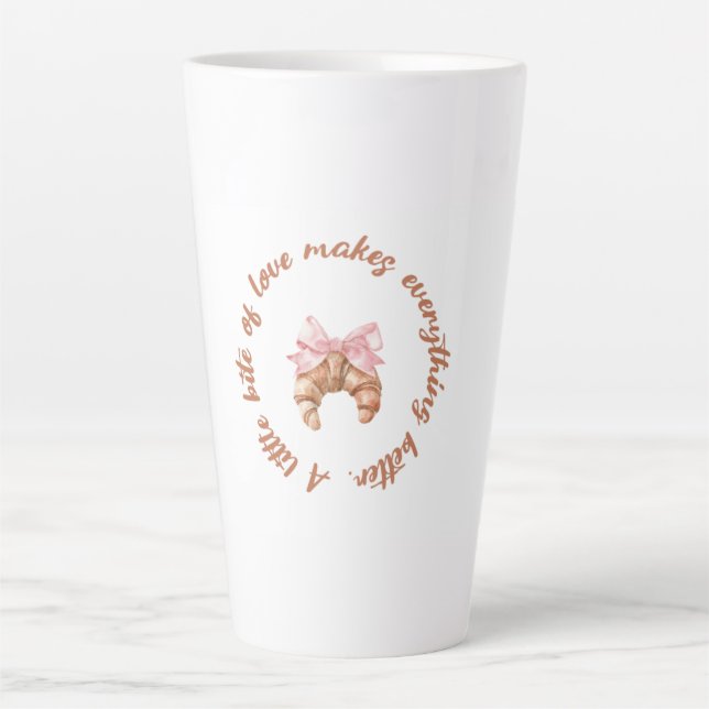 Caneca De Café Latte A Little Bite of Love | Cute Girly Mug  (Frente)