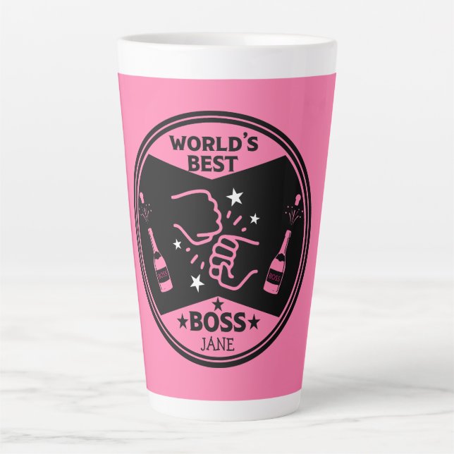 Caneca De Café Latte A maior chefe do mundo (Frente)