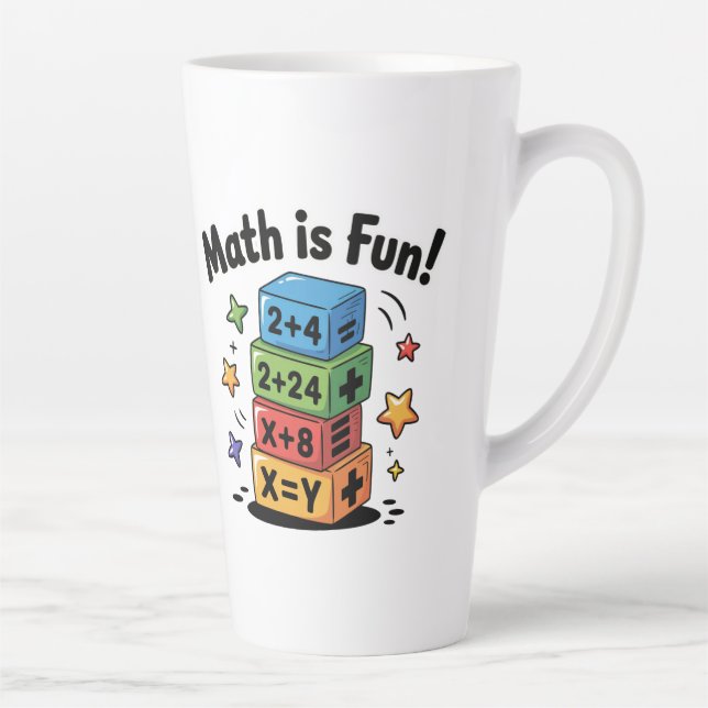 Caneca De Café Latte A matemática é um adesivo divertido (Direita)