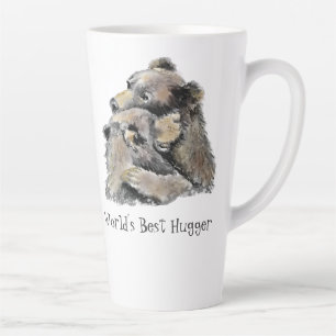 Caneca De Café Latte A melhor citação de Hug Bear Hug do mundo