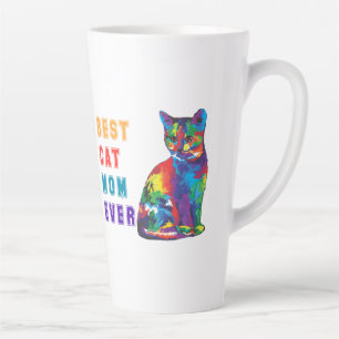 Caneca De Café Latte A melhor mãe de gatos alguma vez escreve para o ga