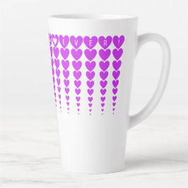 Caneca De Café Latte A Melhor Mãe De Todos Os tempos, Corações Rosa Neo