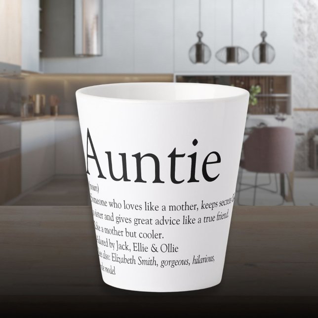 Caneca De Café Latte A melhor tia do mundo, tia definição (World's Best Ever Aunt Auntie Definition Latte Mug)