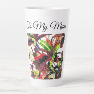 Caneca De Café Latte À Minha Mãe Vibrante Foliage Watercolor