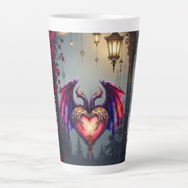 Caneca De Café Latte A Moonlit Invitation –Love Turns the Gears of Time (Frente)