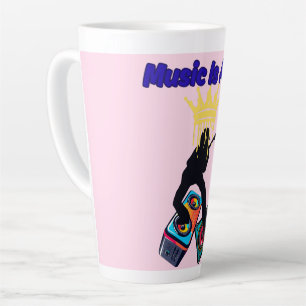 Caneca De Café Latte A Música Está Viva