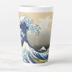 Caneca De Café Latte A onda do Excelente de Kanagawa Hokusai Katsushika