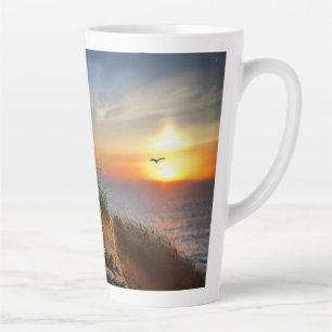 Caneca De Café Latte A paz ainda deve ser um pôr do sol inspirador de t