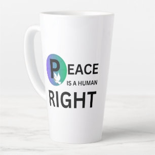 Caneca De Café Latte A Paz é um Direito Humano Símbolo de Pomba e Ter