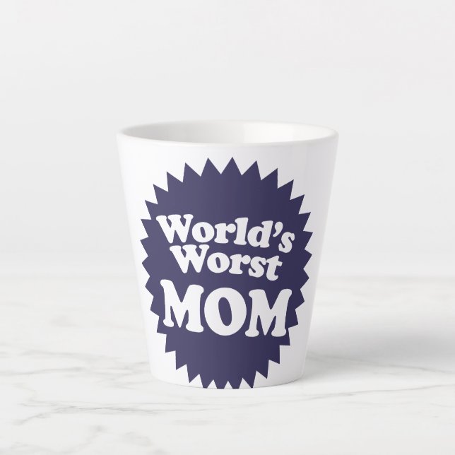 Caneca De Café Latte A pior mãe do mundo (Frente)
