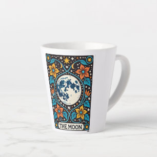 Caneca De Café Latte A Placa De Tarô Da Lua Cheia Luna