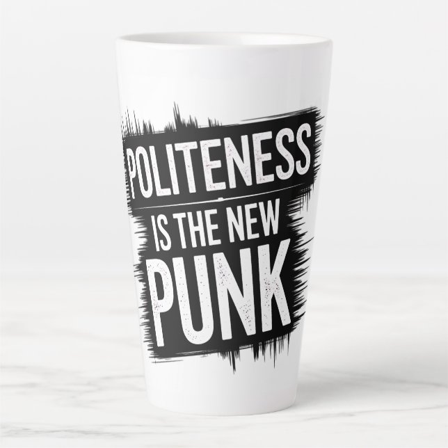 Caneca De Café Latte A Politura É O Novo Punk (Frente)