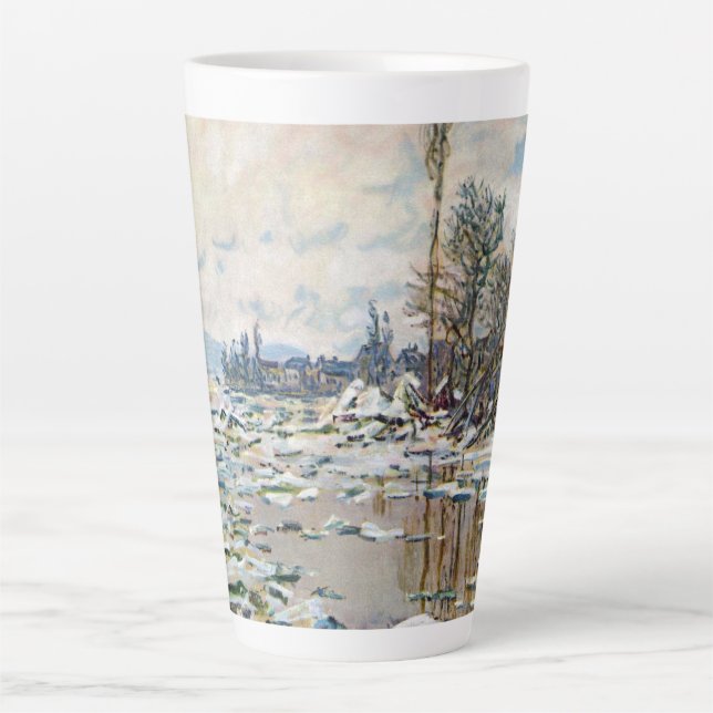 Caneca De Café Latte A Quebra do Gelo por Claude Monet (Frente)