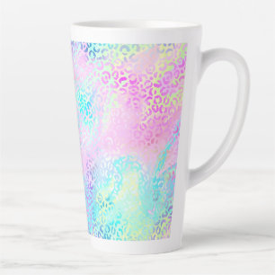 Caneca De Café Latte A Série Leopardo Iridescente Design 10
