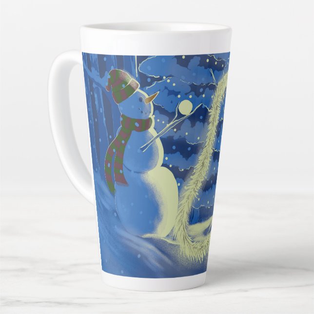 Caneca De Café Latte A Snowman Christmas Latte Mug (Ângulo esquerdo)