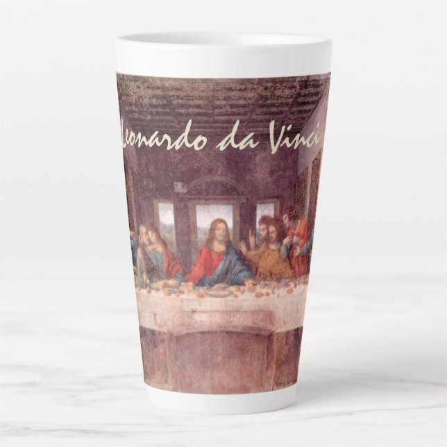 Caneca De Café Latte A Última Ceia de Leonardo da Vinci (Frente)