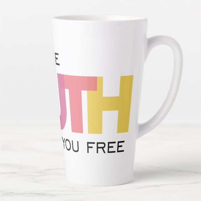 Caneca De Café Latte A Verdade te libertará (Direita)