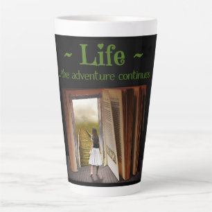 Caneca De Café Latte A vida, a aventura continua