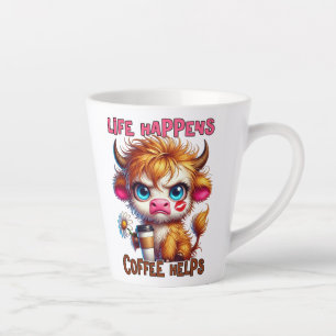 Caneca De Café Latte A Vida Acontece Café Ajuda