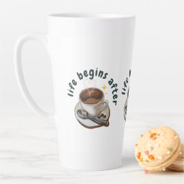 Caneca De Café Latte A vida começa depois do café