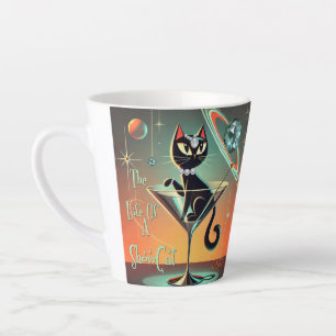 Caneca De Café Latte A Vida De Um Gato De Moça