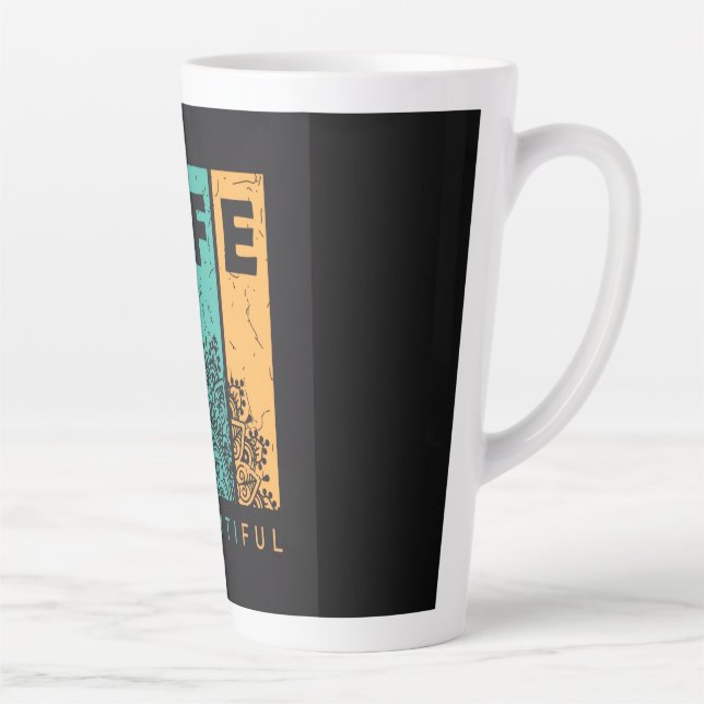 Caneca De Café Latte A Vida É Bela (Direita)
